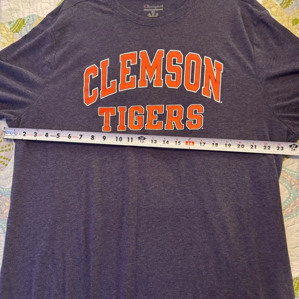 Champion Clemson Tigers T-Shirt Mens 2XL Navy Purple Heathered Short Sleeve Tee - Picture 5 of 8